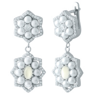 Серебряные серьги CatalogSilver с натуральным перламутром, жемчугом (1980415)