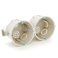 Подрозетник / Коробка стыковочная, бетон Ø68х45мм (с болтами) серый Q100