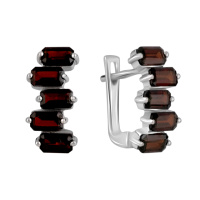 Серебряные серьги CatalogSilver с натуральным гранатом 3.808ct (2110163)