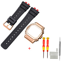 Комплект ремінець та безель для Casio G-Shock GMW-B5000 Red-Black RG, полімерний, чорно-червоний