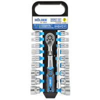 Професійний набір головок торцевих з тріскачкою та подовжувачем 3/8« 72Т CR-V 6-24мм 20шт