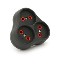 Розетка тройник без заземлением AK303B, Black, Q12