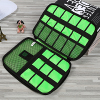 Органайзер для проводов и зарядок Салатовый, дорожная сумка органайзер для кабелей и мелочей 18х25см