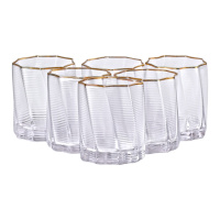 Набір склянок 3-D print 6 штук по 300 мл, золото