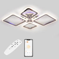 Стельова LED люстра, світлодіодний світильник Sunlight хром 5331/2+2 R