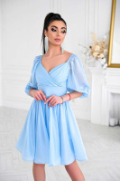 Коктейльна Сукня Шифон Запах 23009 Блакитна