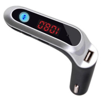 FM модулятор CAR G6 Bluetooth USB AUX MicroSD трансмиттер, блютуз трансмиттер для авто. Цвет: серый