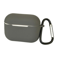 Чехол силиконовый с карабином для Apple AirPods Pro цвет  02 серый