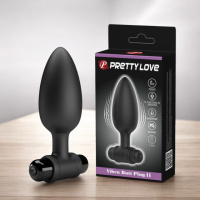 Анальна пробка з вібрацією чорна Pretty Love «Vibra Butt Plug II» LyBaile