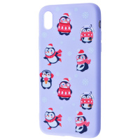 TPU чохол WAVE Fancy для Apple iPhone XS Max (Penguins / Light purple) - купити в SmartEra.ua