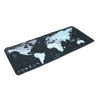 Коврик 300*700 тканевой Карта мира с боковой прошивкой, толщина 3 мм, цвет Black-silver, Пакет