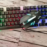 Комплект клавиатура + мышка UKC K01, с подсветкой, проводная