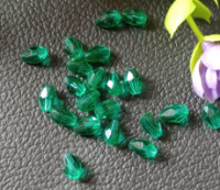 Хрустальные бусины «капля» Размер-  4*6 мм. Цвет - бирюзовый .  Цена указана за 1 шт