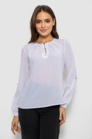 Блуза однотонна, колір білий, 230R1122-5