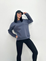 Жіночий теплий батник «Wear» Турція оптом |Батал | Розпродаж моделі Графіт, 50-52