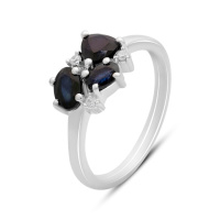 Серебряное кольцо CatalogSilver с натуральным сапфиром 1.548ct, вес изделия 2,72 гр (2172673) 17 размер