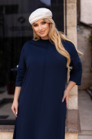 Трикотажна сукня вільного крою «Berry» | Норма і батал Темно-синій, 46-48