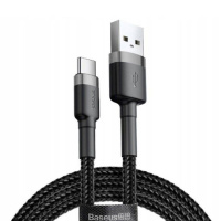 Дата кабель Baseus Cafule Type-C Cable 2A (2m) (CATKLF-C), Чорний / Сірий - купити в SmartEra.ua