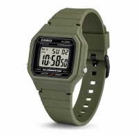 Чоловічий годинник Casio W-217H-3A — спортивна електронна модель у зеленому кольорі з підсвічуванням