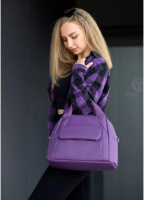 Фіолетова сумка тоут велика стильна casual шкіряна еко 790153018