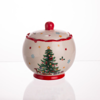 Сахарница фарфоровая новогодняя New Year 500 (мл) с крышкой CR-1-5