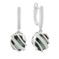 Серебряные серьги CatalogSilver с топазом Лондон Блю 7.878ct, фианитами (2178224)