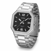 Чоловічий годинник Casio MTP-B195D-1A у квадратному корпусі з нержавіючої сталі та мінеральним склом