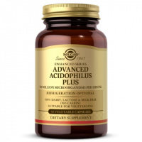 Пробиотики, Advanced Acidophilus Plus, Solgar, 60 вегетарианских капсул