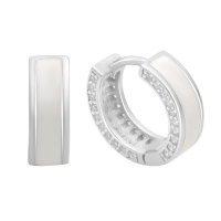 Серебряные серьги CatalogSilver с фианитами, емаллю (60002197)