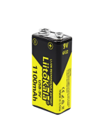 Аккумулятор LiitoKala USB-9V/1100mAh, крона, Type-C выход,Li-ion Rechargeable Battery, Charging current: 300mAh, 48mm x 26mm x 16mm. цена за штуку