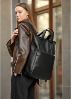 Сумка-рюкзак жіноча шкіра еко чорна