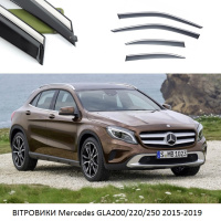 Дефлектори вікон Mercedes GLA200-250 2015-2019 П/K скотч«FLY»«нерж.сталь 3D»BBZGLA1523-W/S(158)