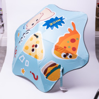 Зонт детский механический элегантный с принтом прочный надежный из полиэстера диаметр 90 см Голубой HP-23-13BL