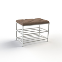 Банкетка для обуви Женева-1 60см велюр коричневый 1-0-9003