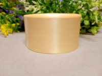 Атласная лента/ 5 см/ 23 метра/ бежевый светлый