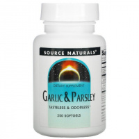 Чеснок & Петрушка, Source Naturals, 250 желатиновых капсул