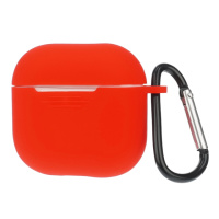 Чехол силиконовый с карабином для Apple AirPods 4 цвет  04 красный