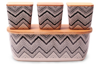 Хлебница Kamille 360 × 202 × 135 мм бамбуковая + 3 емкости (1131)