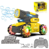 Танк на радіокеруванні стріляє бульбашками, обертання на 360°, звук, світло, ковзання, пульт.