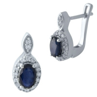 Срібні сережки SilverBreeze з натуральним сапфіром 1.69ct (1971284)