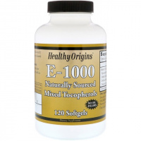 Витамин E 1000IU, Healthy Origins, 120 желатиновых капсул