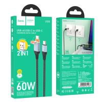 Кабель USB Hoco U128 2in1 3A/60W USB/Type-C to Type-C 1.2m