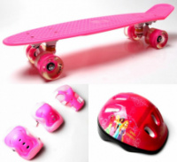 Penny Board. Pink+защита+шлем. Светящиеся колеса! (792637007)