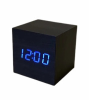Электронные часы VST-869-5, черный корпус с синими цифрами датчиком температуры, будильником, дата