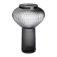 Декоративна ваза-ліхтар Beisi скляна 30 см, сірий