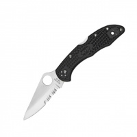 Нож складной Spyderco Delica 4, полусерейтор (C11PSBK)