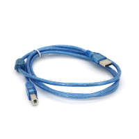 Кабель USB 2.0 AM/BM, 1.5m, 2 феррита, прозрачный