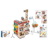 Ігровий набір магазин-супермаркет 668-84 прилавок, каса, сканер, звук, світло, 48 предметів
