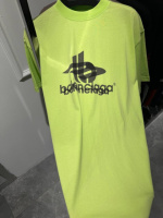 Футболка зеленая Balenciaga layered sports neon f642