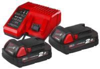 Енергокомплект Li-Ion MILWAUKEE, M18 NRG-202 (зарядний пристрій M12-18C, 2 акумулятори М18 В2 2Ач)